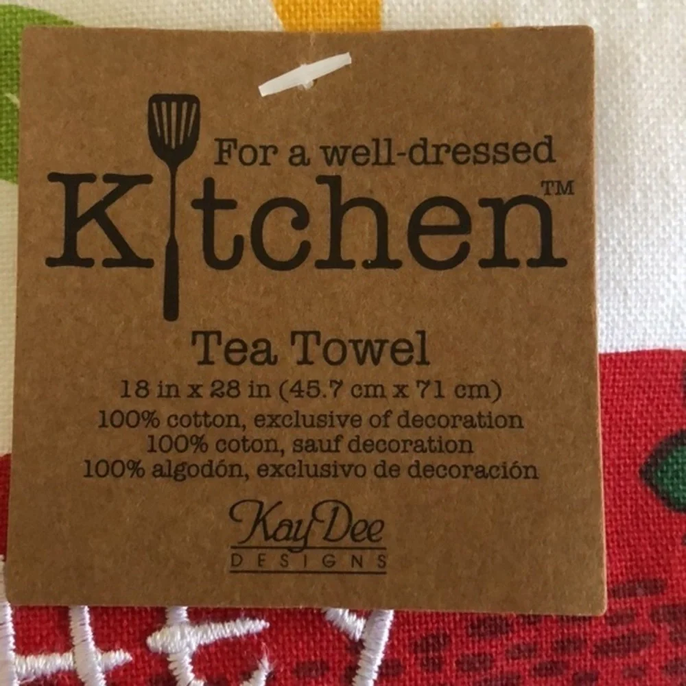 KAY DEE DESIGNS WELL DRESSED KITCHEN TOWEL EMBROIDERED HEY HOT STUFF
